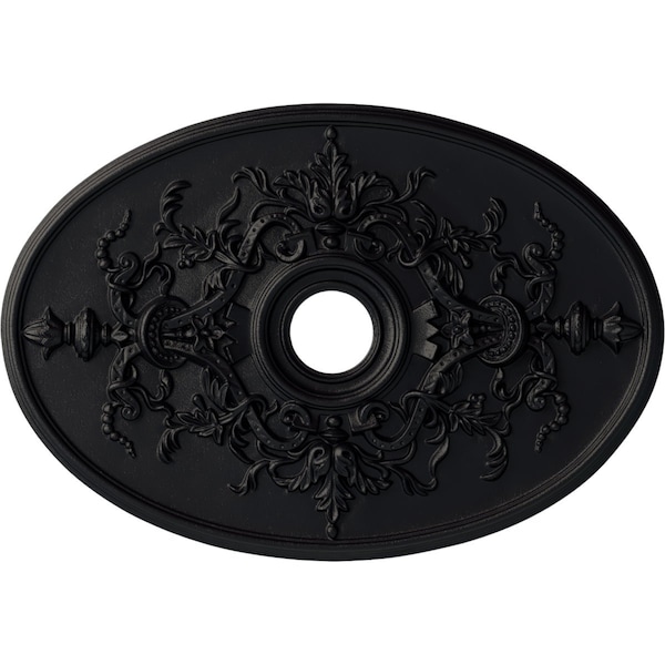 Ekena Millwork Alexa Medallion (Canopies up to 5 5/8"), 30 3/4"W x 21 1/4"H x 3 7/8"ID x 1 5/8"P, Steel Gray CM21X30ALSGS - main